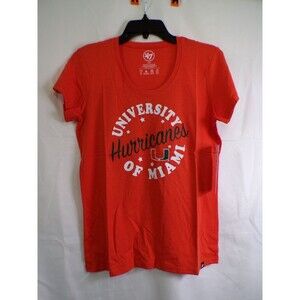 47 Women's University of Miami Hurricanes Crew Neck T-Shirt M Orange